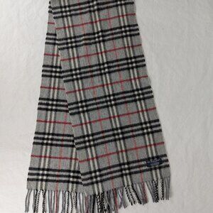 Burberry Cashmere Scarf Gray | Unisex | Timeless Check | Used Excellent